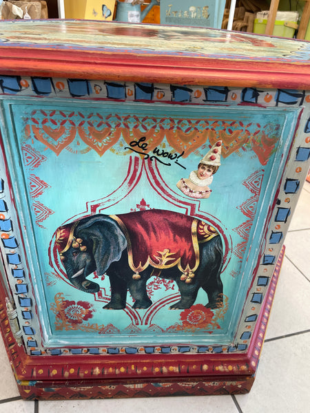 Hexagon Circus Side Table - Painted by Tabitha St Germain