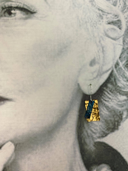 Fucking Fancy Earrings 610 Brass and Blue