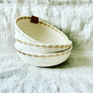 Trinket Rope Bowl with Decorative Stitching