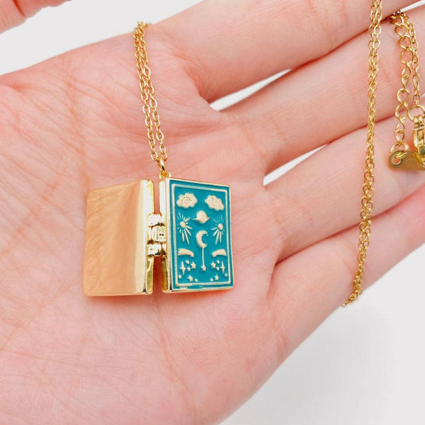 Tarot Book of Life- Locket Tarot Card Book Necklace