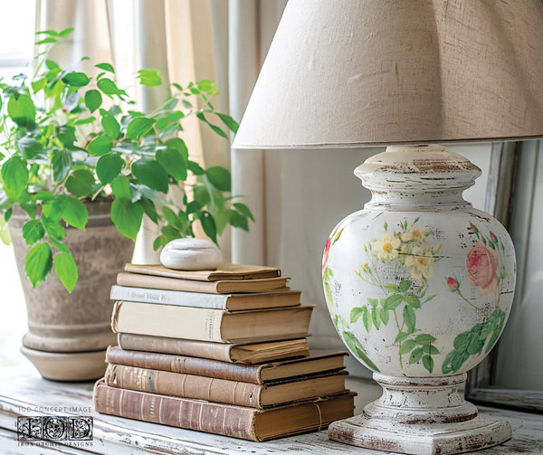 Rose Botanical Decor Transfer - Iron Orchid Designs