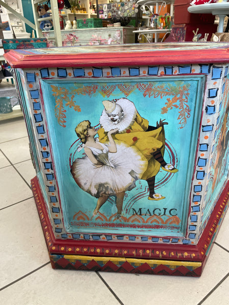Hexagon Circus Side Table - Painted by Tabitha St Germain