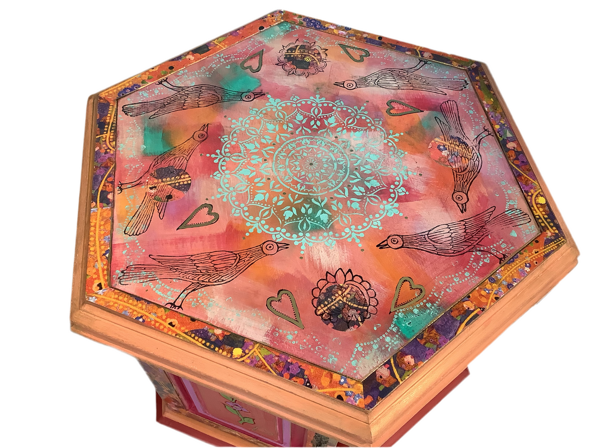 Hexagon Side Table - Painted by Tabitha St Germain – Muckabout