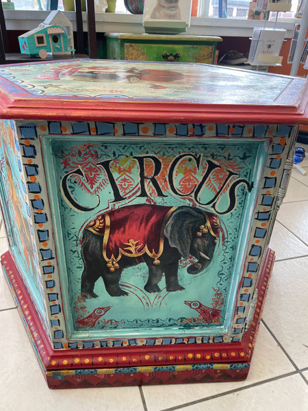 Hexagon Circus Side Table - Painted by Tabitha St Germain