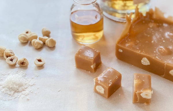 Whiskey & Roasted Hazelnut Caramels