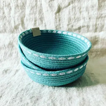 Trinket Rope Bowl with Decorative Stitching