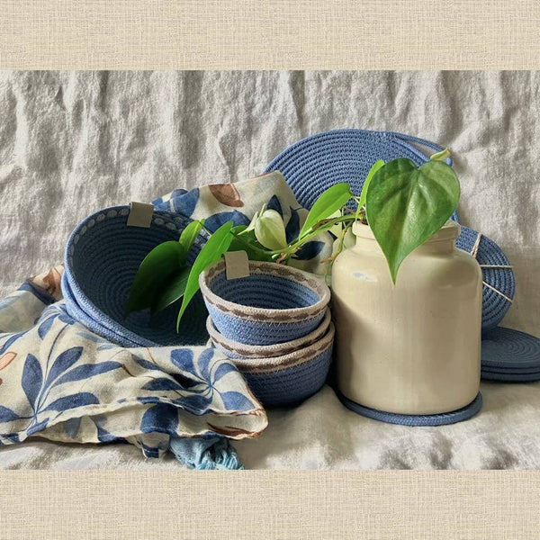 Trinket Rope Bowl with Decorative Stitching