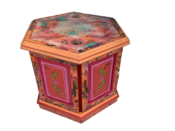 Hexagon Side Table - Painted by Tabitha St Germain