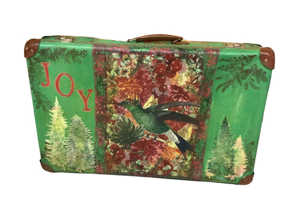 Christmas Suitcase - Painted by Tabitha St Germain