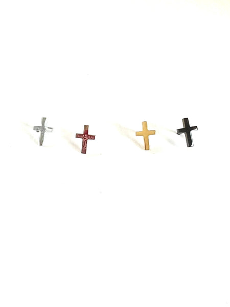 Cross Earrings: Rose Gold