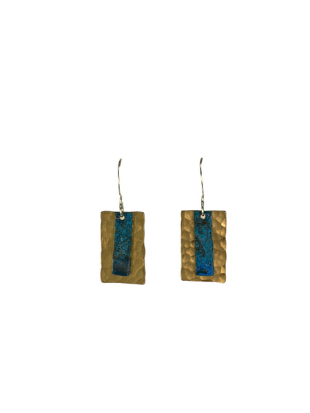 Fucking Fancy Earrings 610 Brass and Blue
