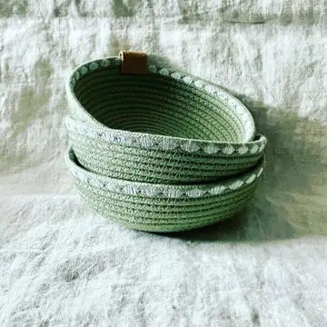 Trinket Rope Bowl with Decorative Stitching