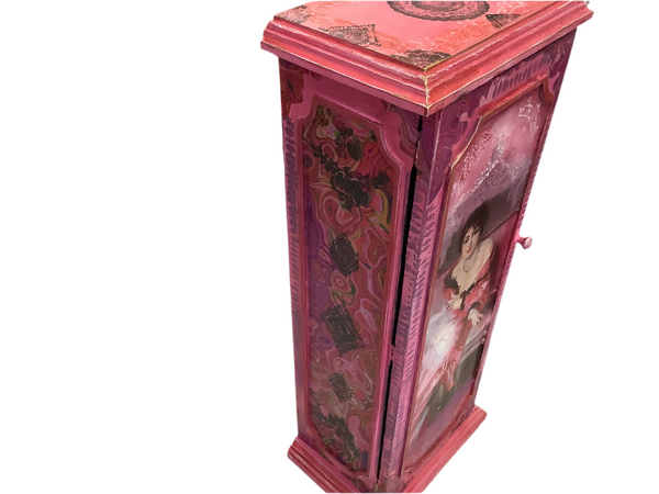 Small Pink Trinket Cabinet- Painted by Tabitha St Germain