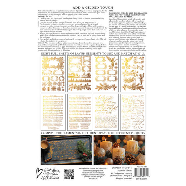 Tinsel IOD FOIL Transfer (8″x12″ pad-8 sheets ) LIMITED EDITION - Iron Orchid Designs