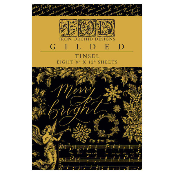 Tinsel IOD FOIL Transfer (8″x12″ pad-8 sheets ) LIMITED EDITION - Iron Orchid Designs