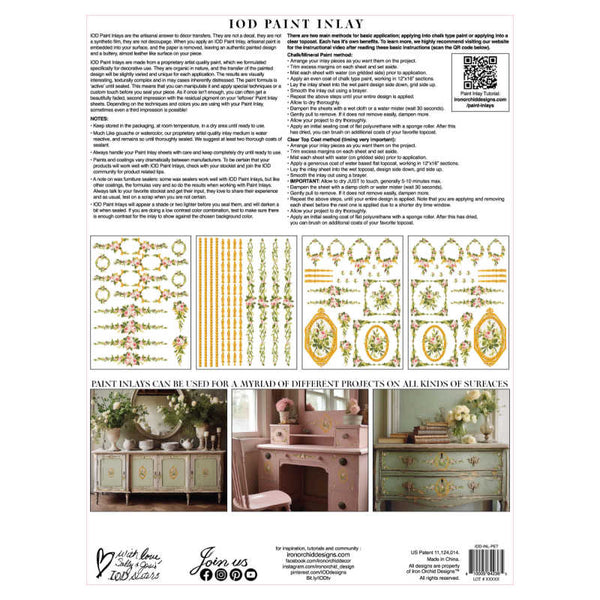 Petit Fleurs Pink  - Paint Inlay - Iron Orchid Designs