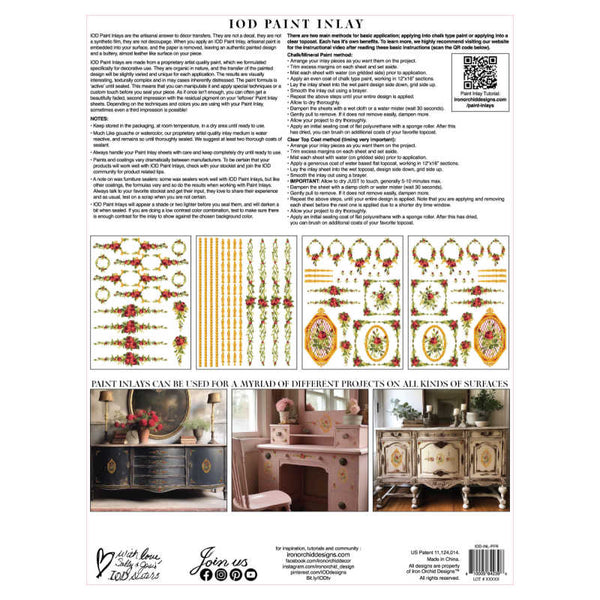 Petit Fleurs Rose  - Paint Inlay - Iron Orchid Designs