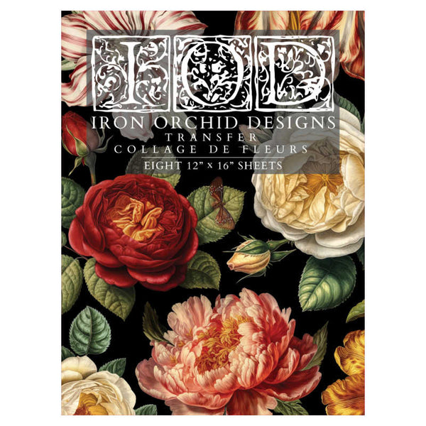 Collage de Fleurs Decor Transfer - Iron Orchid Designs