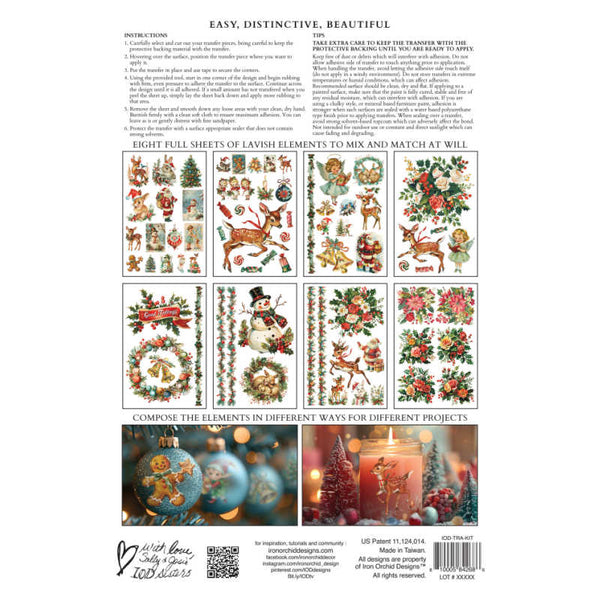 Kitschy Christmas IOD Transfer (8″x12″ pad-8 sheets ) LIMITED EDITION - Iron Orchid Designs