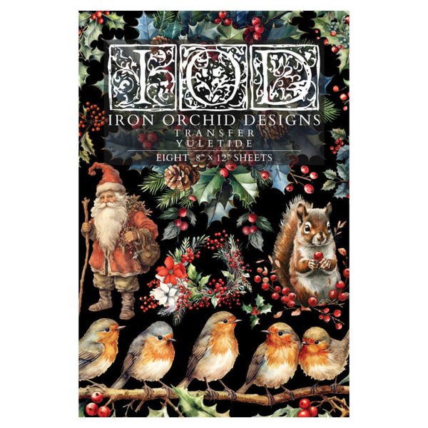 Yuletide IOD Transfer (8″x12″ pad-8 sheets ) LIMITED EDITION - Iron Orchid Designs