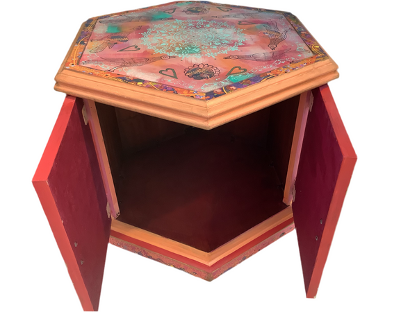 Hexagon Side Table - Painted by Tabitha St Germain