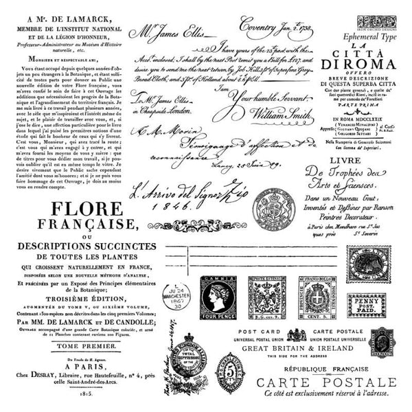 Ephemeral Type Décor Stamp - Iron Orchid Designs