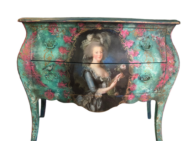 Marie Antoinette - Large Dresser with Curvy Edges and Legs - Painted by Tabitha St Germain