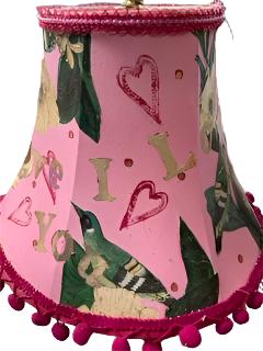 Pink Hummingbirds Lamp - Painted by Tabitha St Germain