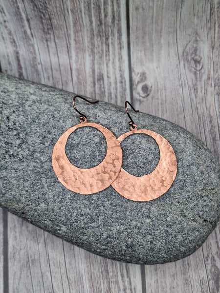 Earrings - Boho Hammered Brass – Handmade Gypsy Style