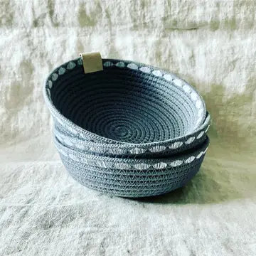 Trinket Rope Bowl with Decorative Stitching