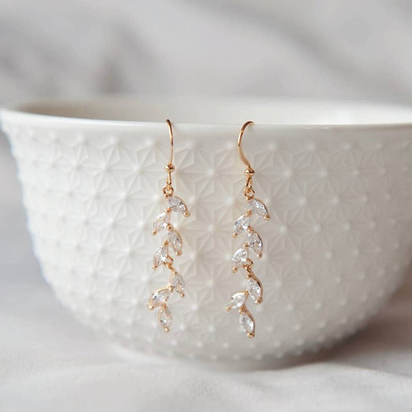 CRYSTAL, Stunning vine drop earrings