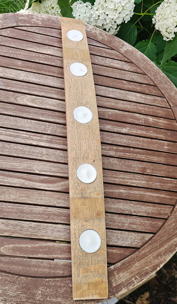 Wine Barrel Stave Tea Light Candle Holder - Red Oak