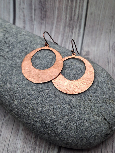 Earrings - Boho Hammered Brass – Handmade Gypsy Style