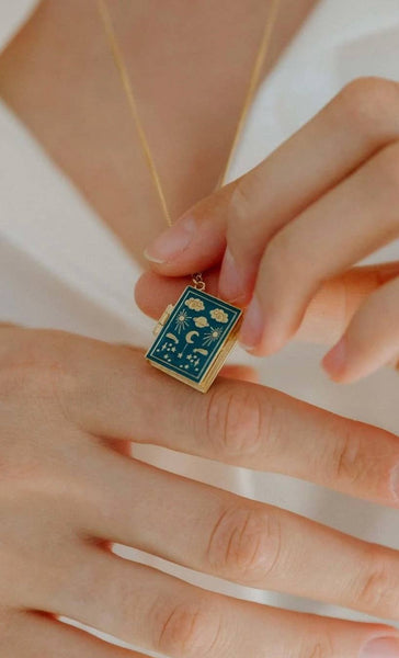 Tarot Book of Life- Locket Tarot Card Book Necklace