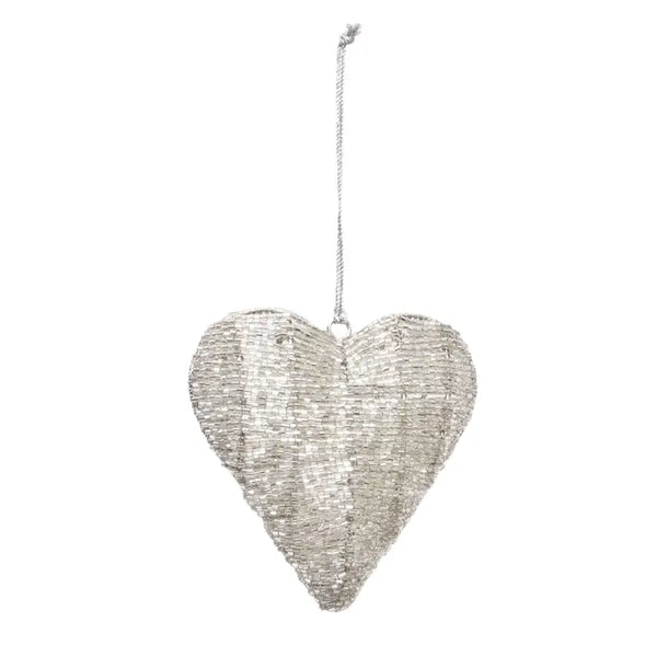 Dazzle Heart Ornament - Silver
