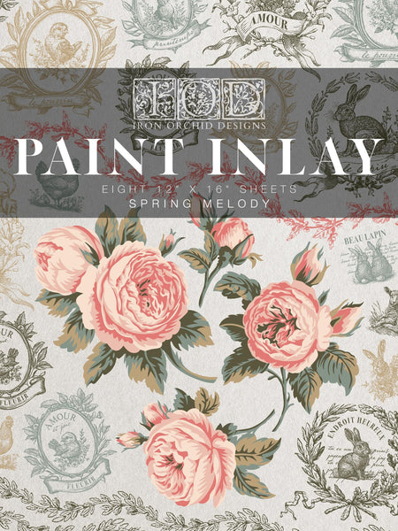 Spring Melody IOD Paint Inlay (12"x16" pad-8 sheets ) 2025 - Iron Orchid Designs