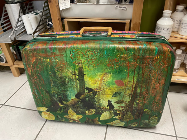 "Bear with Me" - Big Bear Suitcase - Painted by Tabitha St Germain