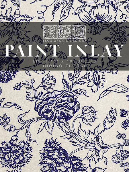 Indigo Floral - Paint Inlay - Iron Orchid Designs
