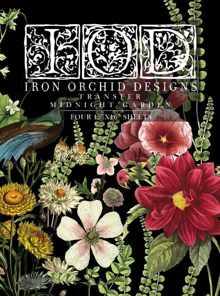 Midnight Garden Decor Transfer - Iron Orchid Designs