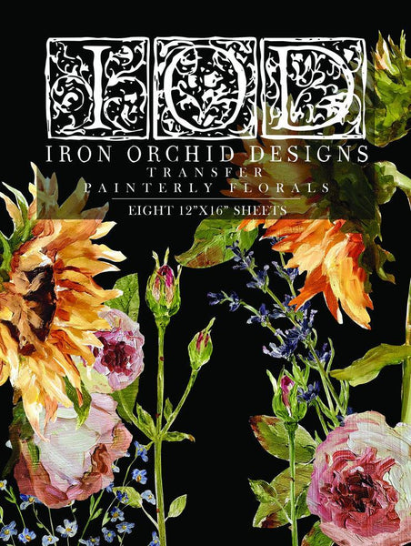 Painterly Floral Decor Transfer - Iron Orchid Designs