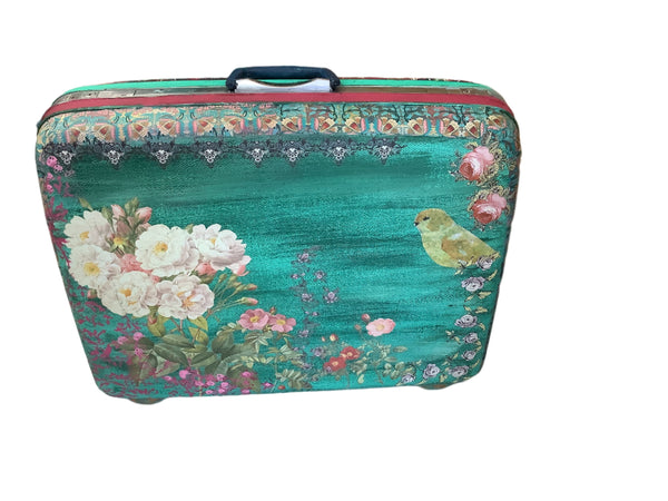 Funky Beautiful Birds- Vintage Suitcase Upcycles