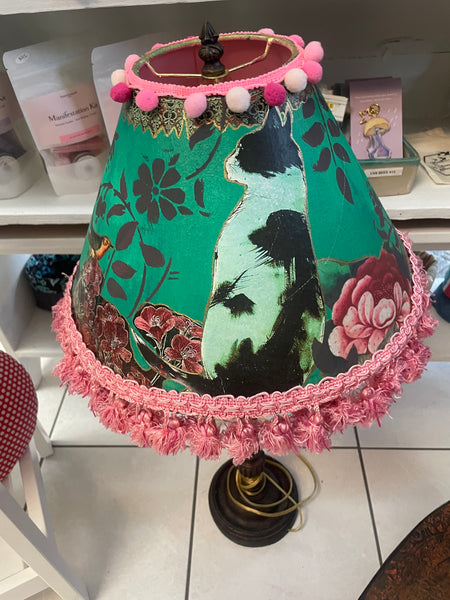 Crow & Cat & Rat Lamp - Painted by Tabitha St Germain