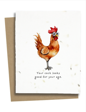 Funny Rooster Card For Men: Wildflower