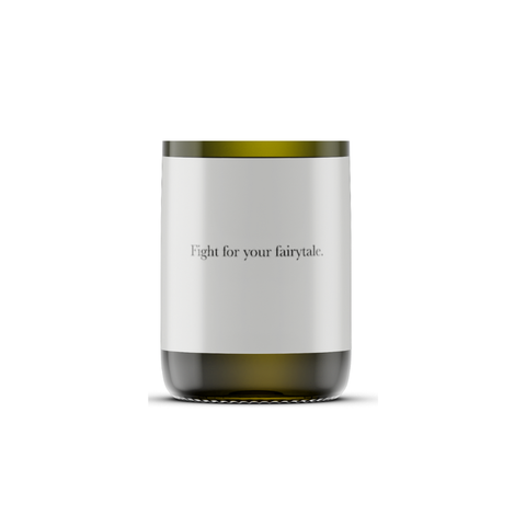 Fight For Your Fairytale, Soy Candle, Recycled Wine Bottle: Bergamot Cedarwood