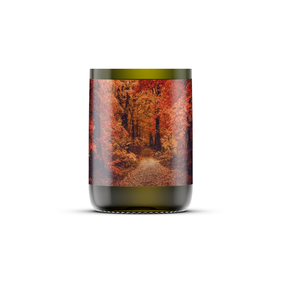 APPLE CINNAMON - Soy Wax Candle Recycled Wine Bottle : Basic Witch