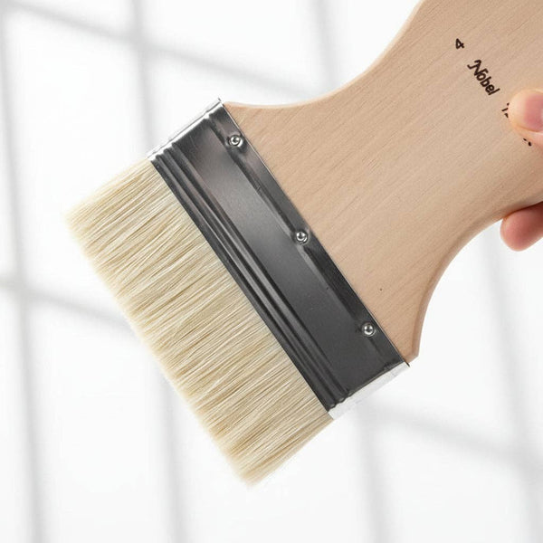 White Bristle Spalter Brush with Flat Handle