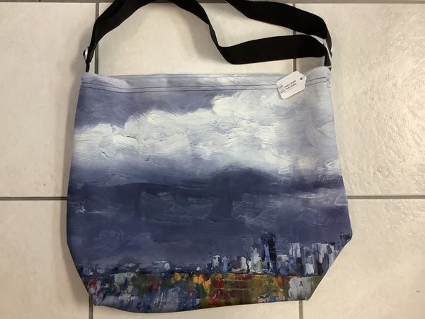 Stretchy Tote Bag - Vegan Leather Strap - Wild Crow Studio