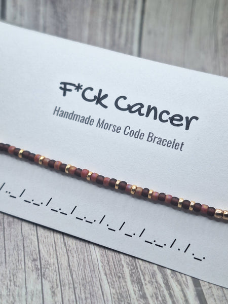 F*ck Cancer Morse Code - Seed Bead Bracelet
