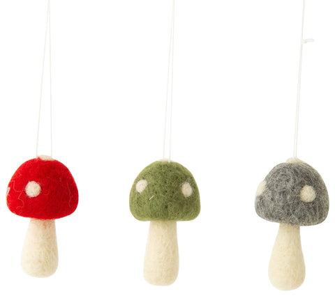 Felt Mushroom Orniments,