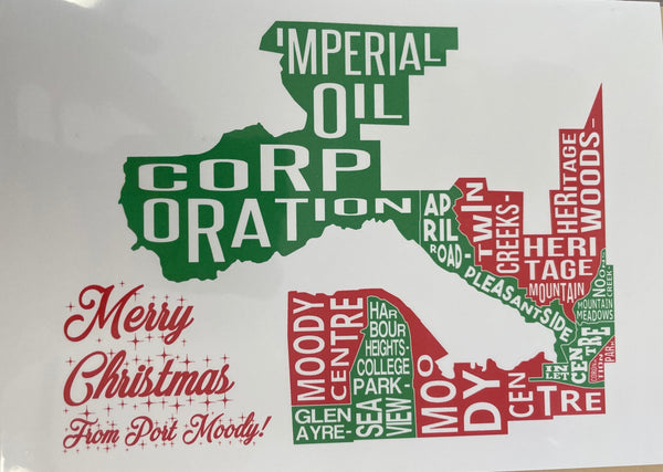 Typographic Neighbourhood Map Christmas Card